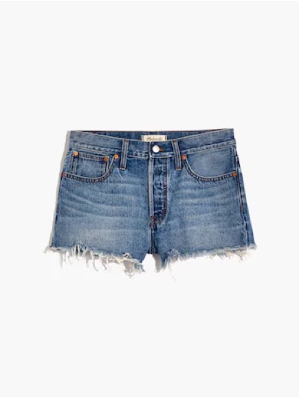 Madewell Light Blue Frayed Hem Denim Shorts